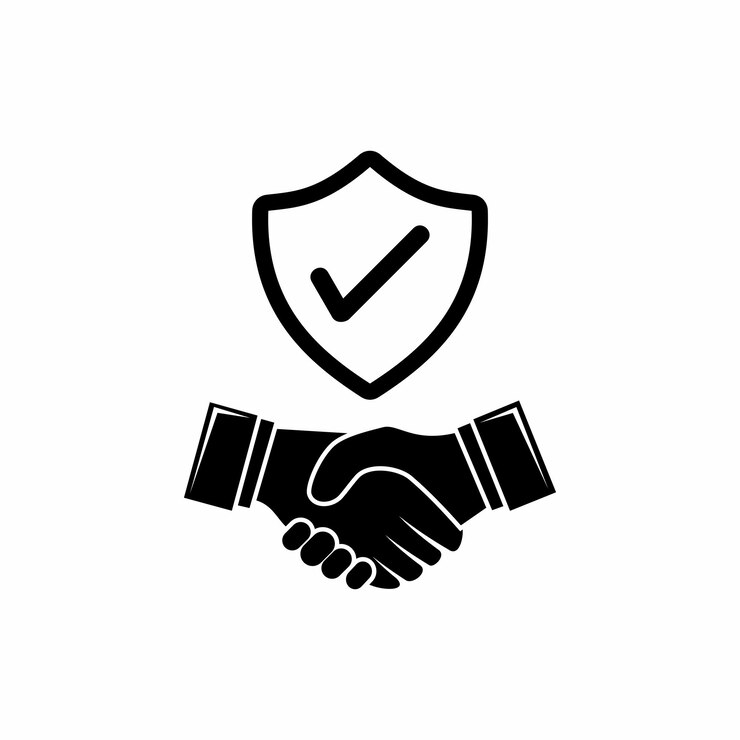 Vector handdruk en beveiliging icoon deal icoon vector illustratie