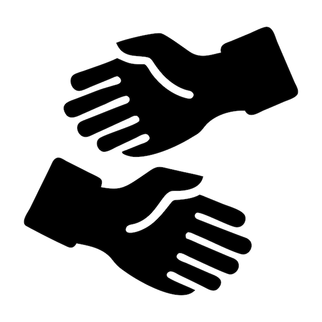 Handdruk-icoon dat overeenkomst en partnerschap vertegenwoordigt