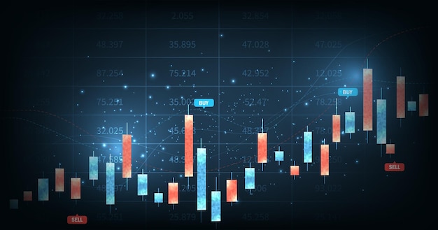 Handel infographic op blauwe donkere achtergrond