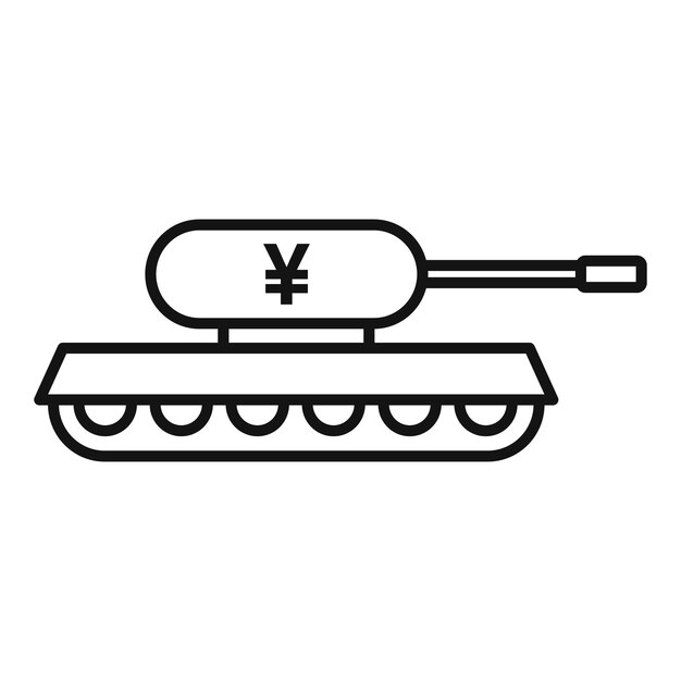 Vector handelsoorlog china tank pictogram overzicht handelsoorlog china tank vector pictogram voor webdesign geïsoleerd op een witte achtergrond