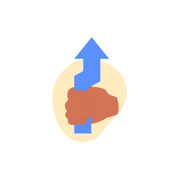 Handen gebaren illustratie Karakter handen met pijl concept Vector illustratie