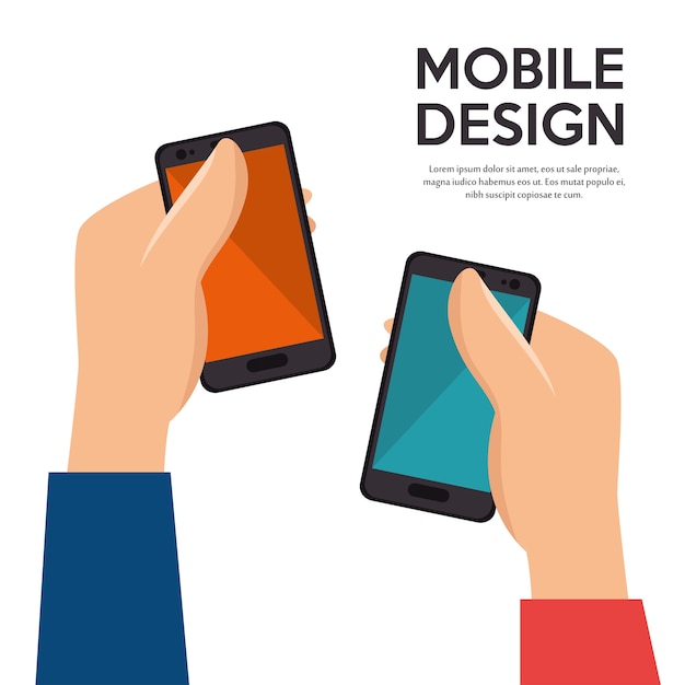 handen houdt mobiel ontwerp