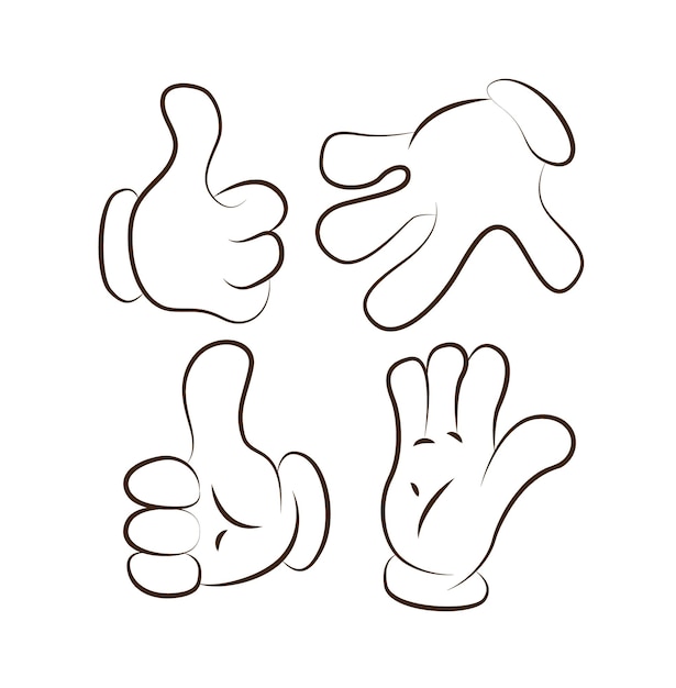 handen karakter cartoon ontwerp