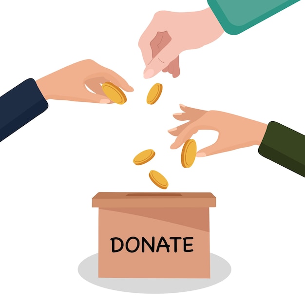 Handen met geld voor liefdadigheidsdonaties Fundraiser steunhulp