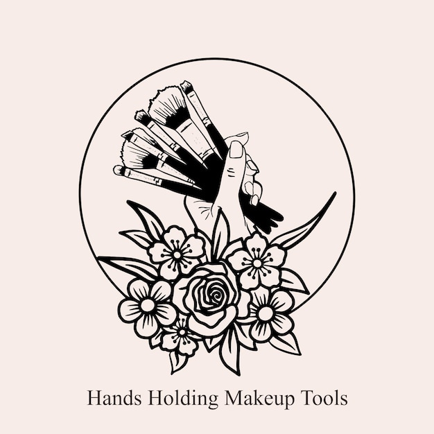 Handen met make-up tools