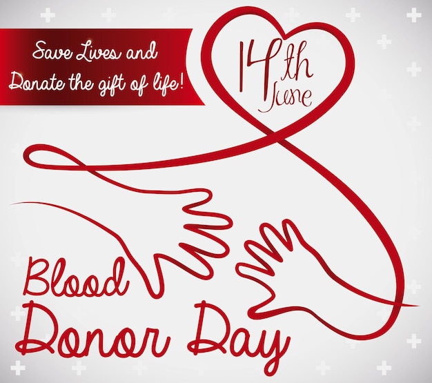 Handen verenigd voor bloeddonatie tijdens Blood Donor Day