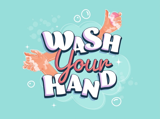 Handen wassen met zeepman voor coronaviruspreventie, hygiëne om de verspreiding van coronavirus te stoppen.