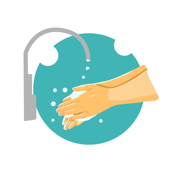 Handen wassen vectorillustratie