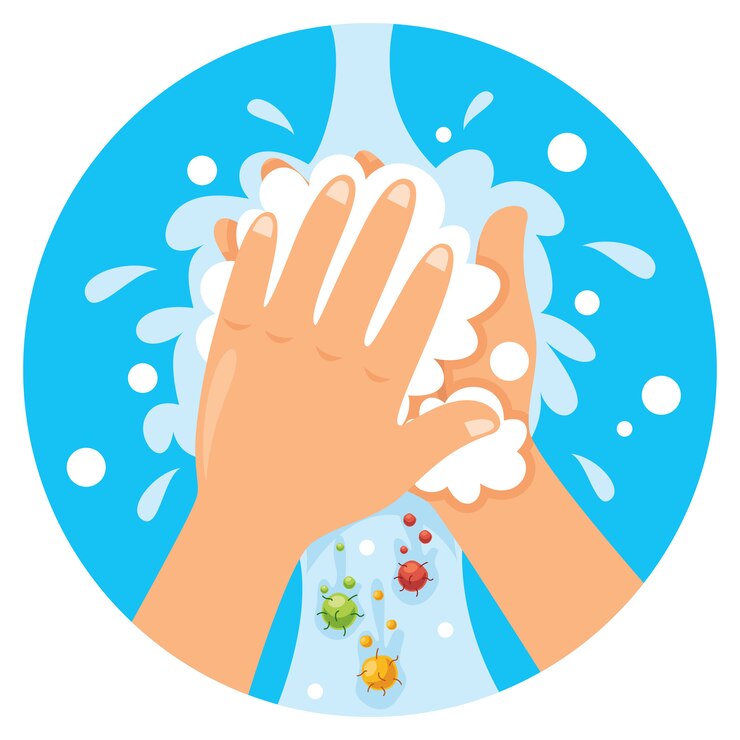Vector handen wassen voor dagelijkse persoonlijke verzorging