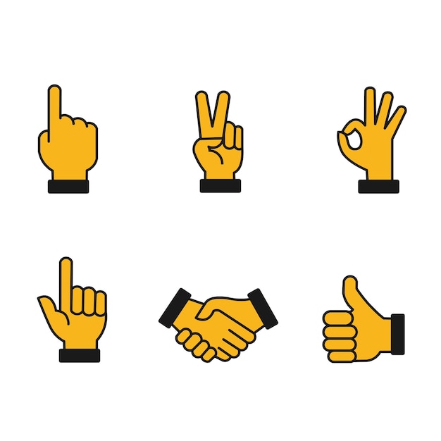 Handgebaar icon set of symbool ontwerp