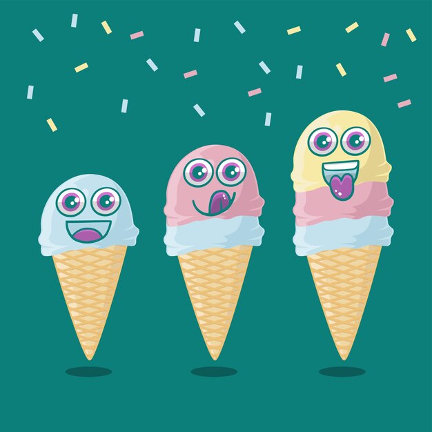 Handgemaakt ijs Happy Fun Joy Illustratie