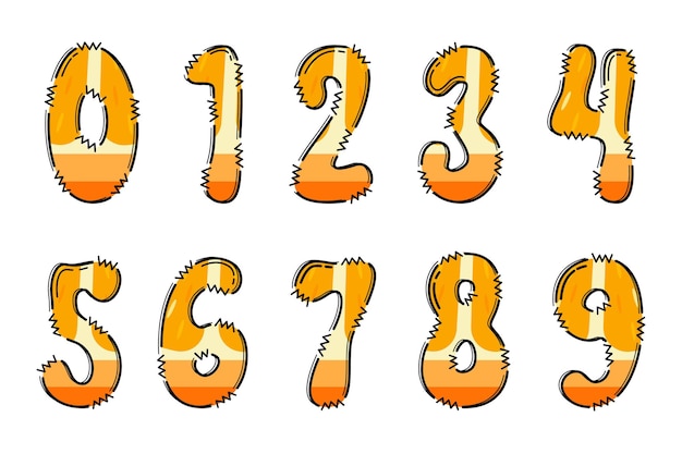Handgemaakt Oranje Fruit nummer kleur creatieve kunst typografisch ontwerp