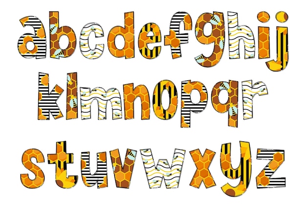 Handgemaakte Honingraat Letters Kleur Creatieve Kunst Typografisch Ontwerp