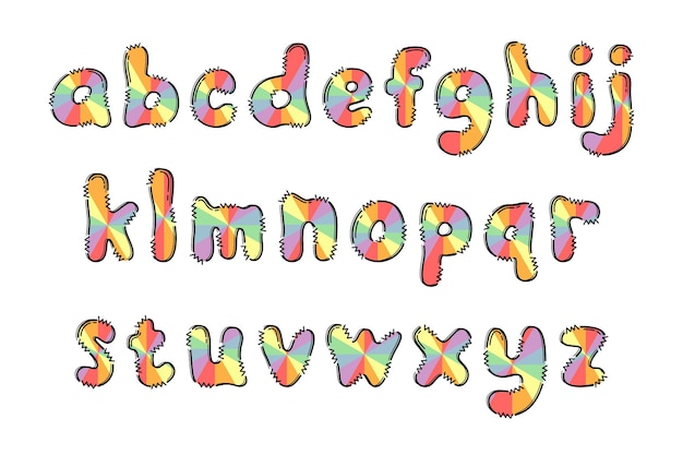 Handgemaakte Pastel Regenboog letters kleur creatieve kunst typografisch ontwerp