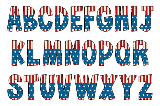 Vector handgemaakte pride of america letters kleur creatieve kunst typografisch ontwerp