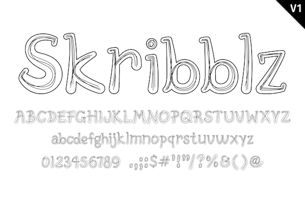 Handgemaakte Skribblz Letters Kleur creatieve kunst typografisch ontwerp