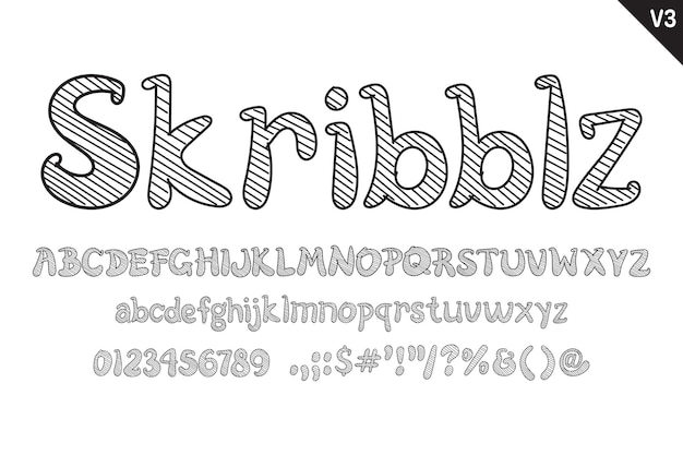 Handgemaakte Skribblz Letters Kleur creatieve kunst typografisch ontwerp