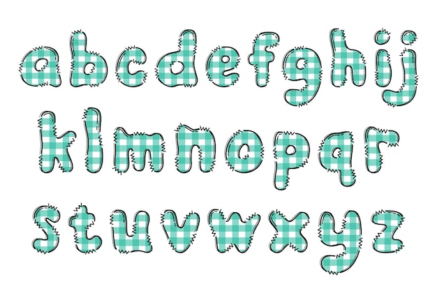 Handgemaakte tafelkleedletters kleuren creatief kunsttypografisch ontwerp