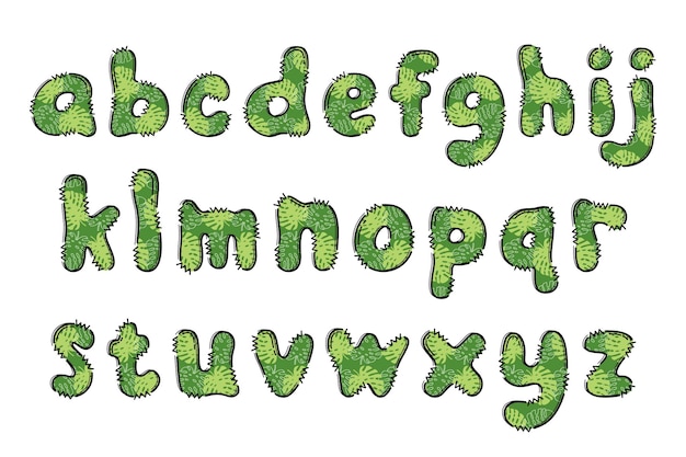 Handgemaakte tropische letters kleuren creatief kunst typografisch ontwerp