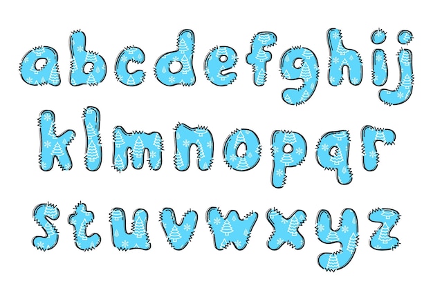 Handgemaakte winterbrieven kleur creatieve kunst typografisch ontwerp