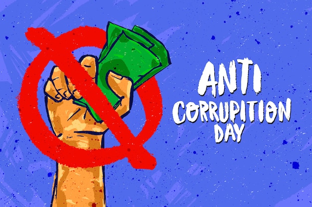 Vector handgeschilderde anti-corruptie dag achtergrond