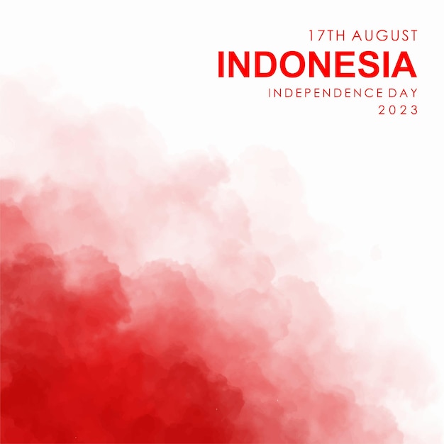 Handgeschilderde aquarel achtergrond van de dag van de onafhankelijkheid van Indonesië