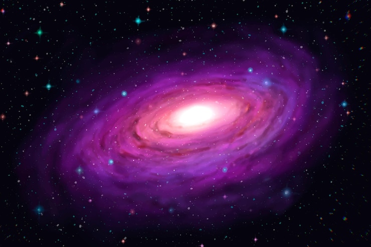 Vector handgeschilderde aquarel galaxy achtergrond