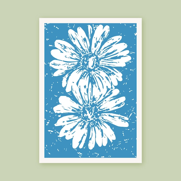 Handgeschilderde Botanische Penselen Art Floral Line Art Illustratie