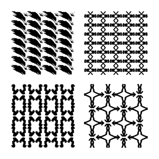 Vector handgeschilderde penseelstreken op donkergrijze achtergrond abstracte naadloze patroon vectorillustratie.
