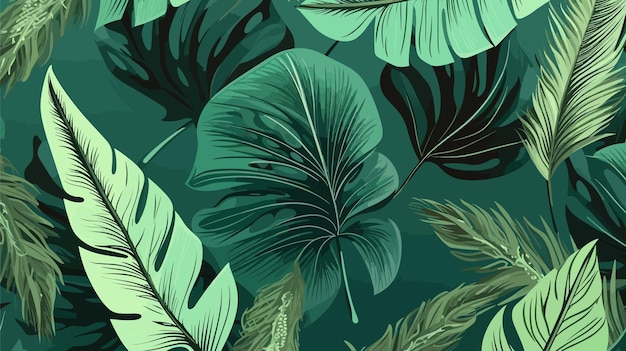 Handgeschilderde tropische bladeren achtergrond Handgeschilderde aquarel tropische bladeren achtergrond