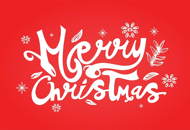 Handgeschreven belettering ontwerp in vectorstijl voor vrolijk kerstfeest