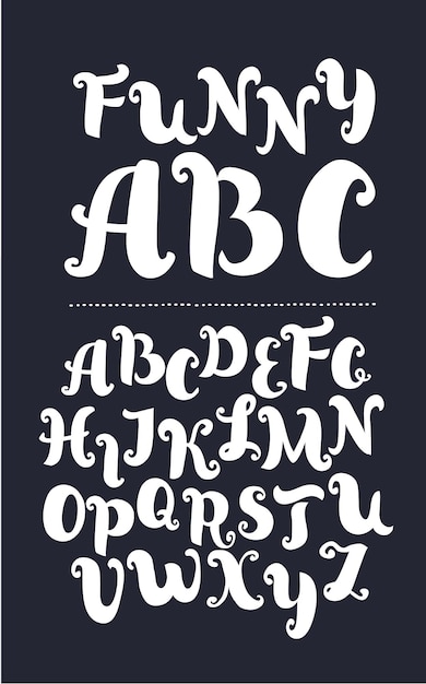 Vector handgeschreven borstel stijl moderne kalligrafie cursief lettertype met bloeit kalligrafie alfabet schattig ca...