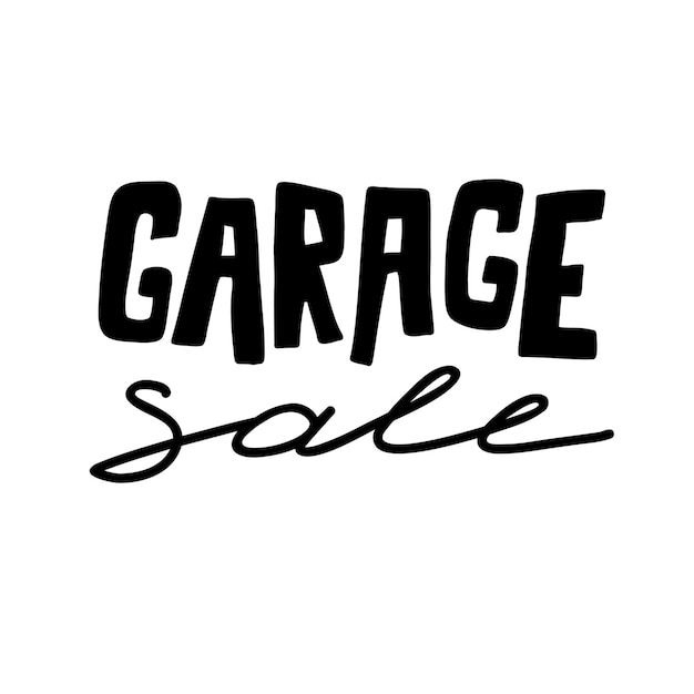 Handgeschreven inscriptie garage sale