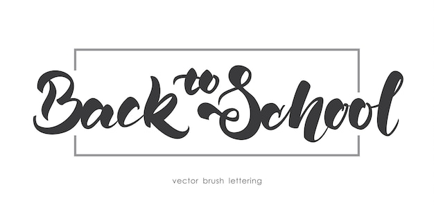 Vector handgeschreven letters van back to school in frame