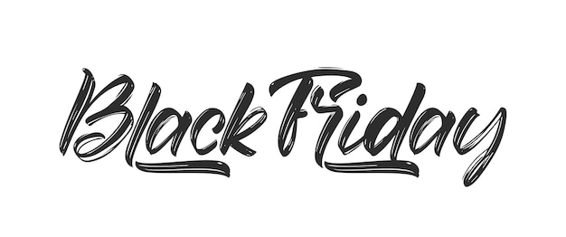 Handgeschreven moderne borstel belettering van Black Friday op witte achtergrond