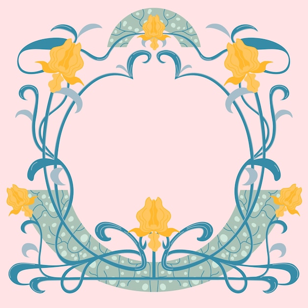 Vector handgetekend art nouveau-frameontwerp