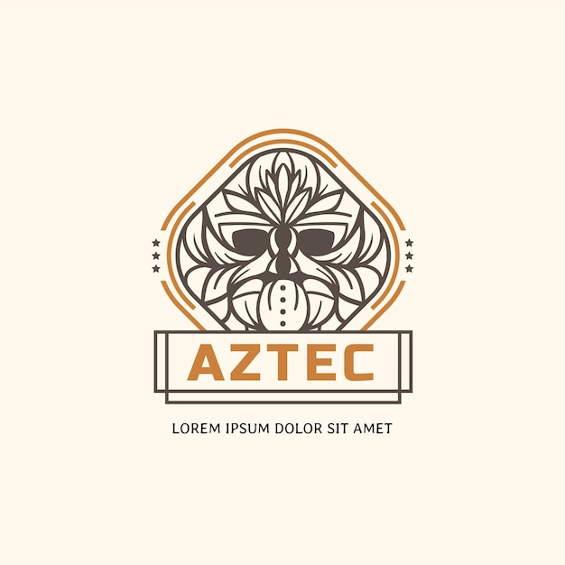 Vector handgetekend azteeks logo-ontwerp