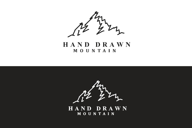 Handgetekend berglogo-ontwerp