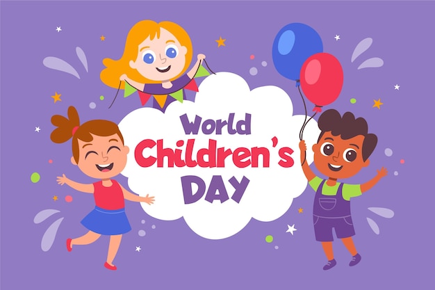 Handgetekend concept van de Wereld Kinderdag