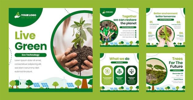 Handgetekend ecologie sjabloonontwerp
