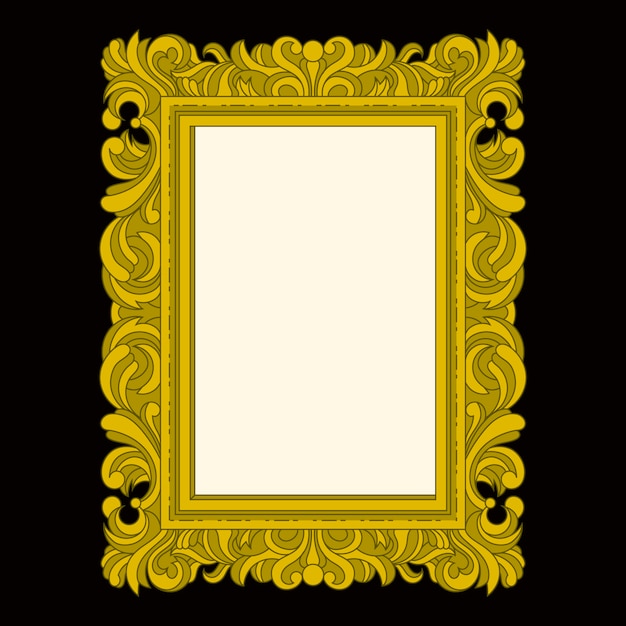 Handgetekend gouden frame-ontwerp