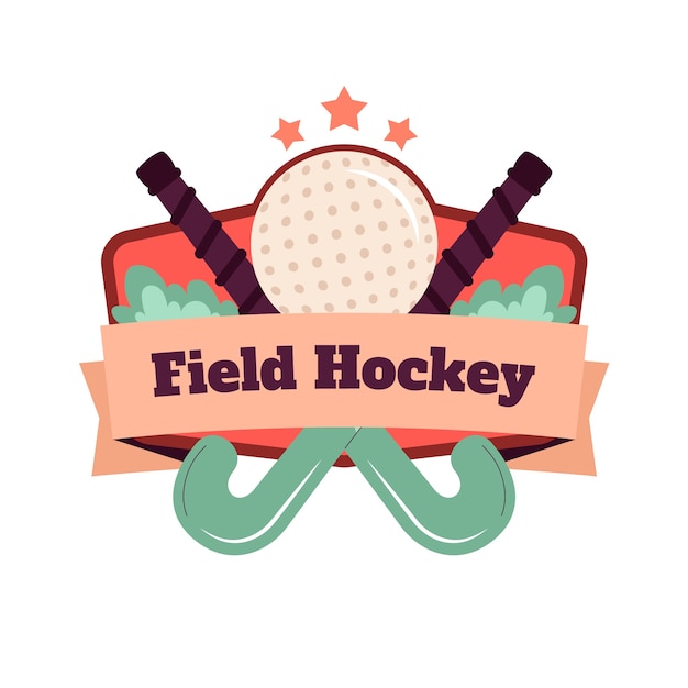 Handgetekend hockeylogo-ontwerp