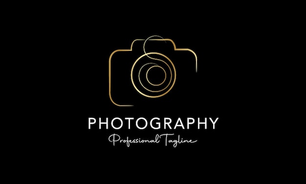 Handgetekend logo voor camerafotografie