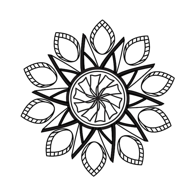 Handgetekend mandala ontwerp