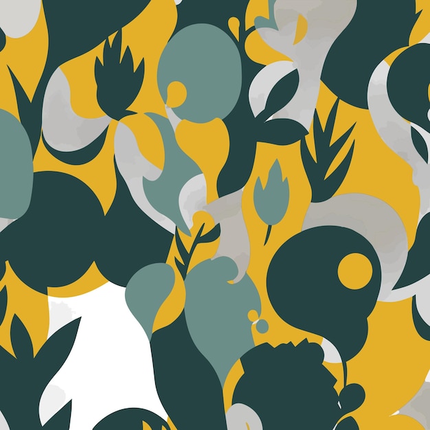 Handgetekend minimaal abstract organisch vormenpatroon Collage hedendaagse print Modieuze sjabloon