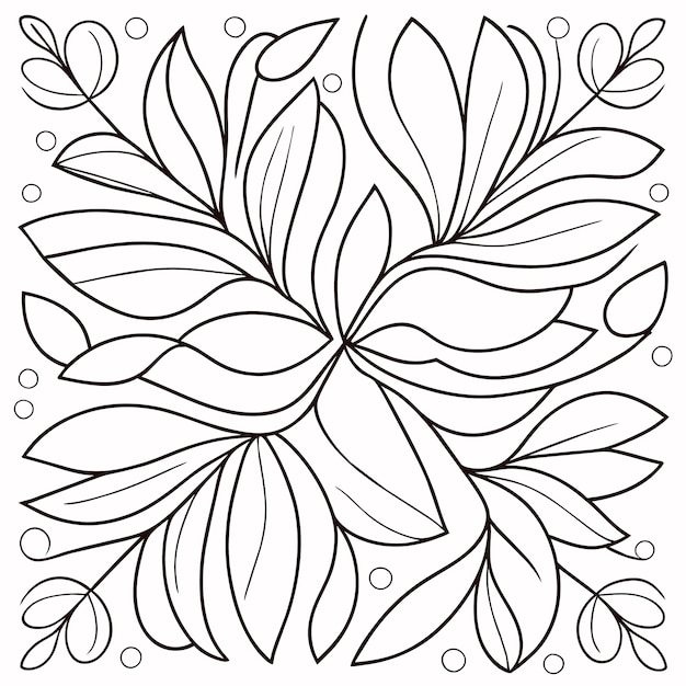 Vector handgetekend monochromatisch patroon of mandala-ontwerp of kleurboekpagina-ontwerp