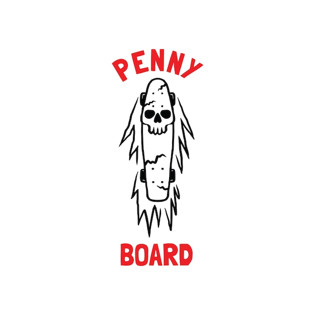 Handgetekend pennyboard-logo