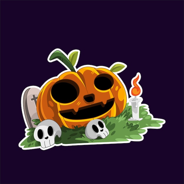 Vector handgetekend pumpki halloween-element