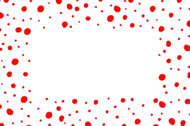 Handgetekend rood polka dot-ontwerp