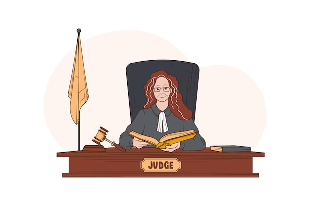 Handgetekende achtergrond van de samenstelling van de rechters